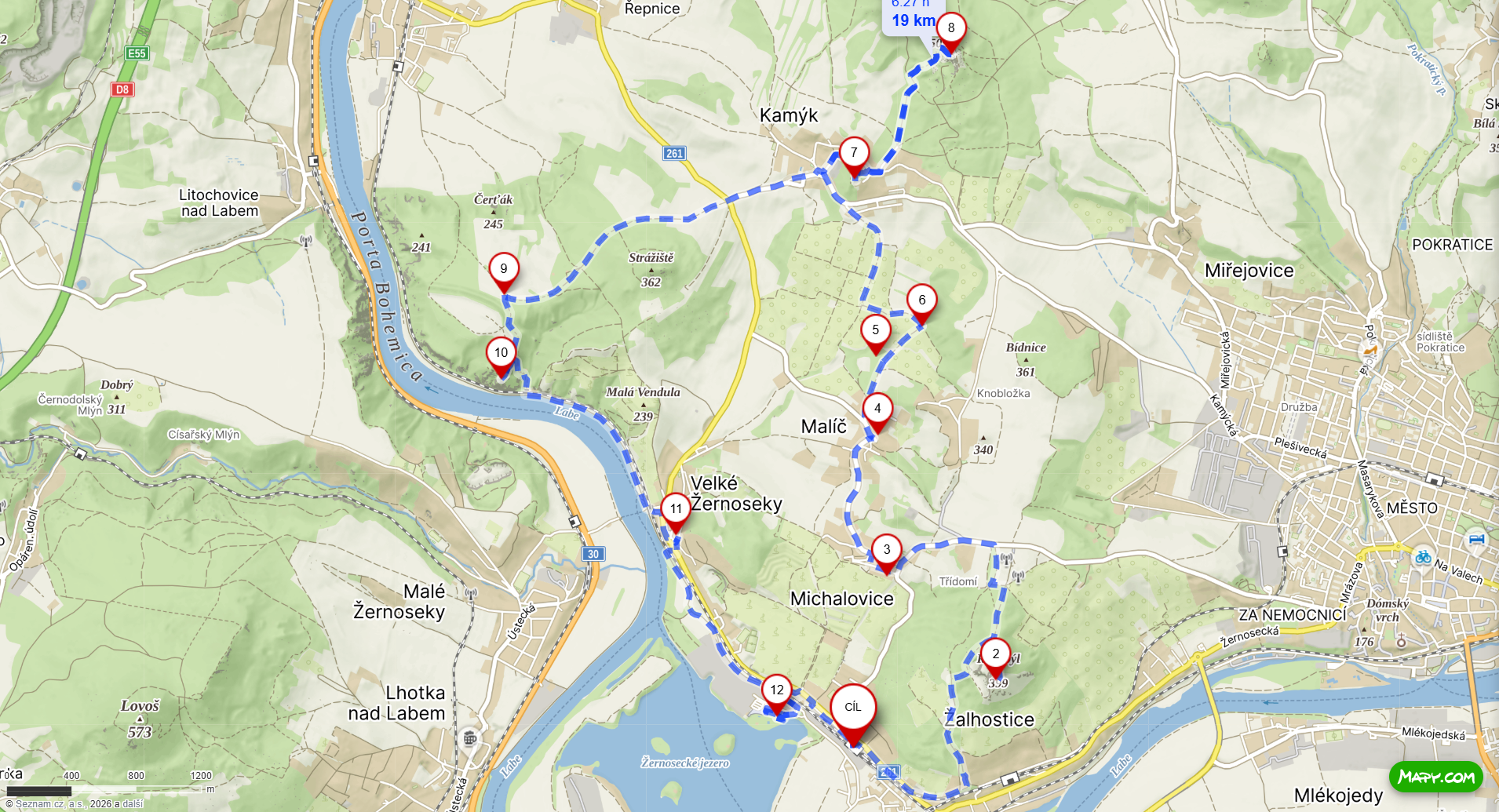 Mapa 20 km