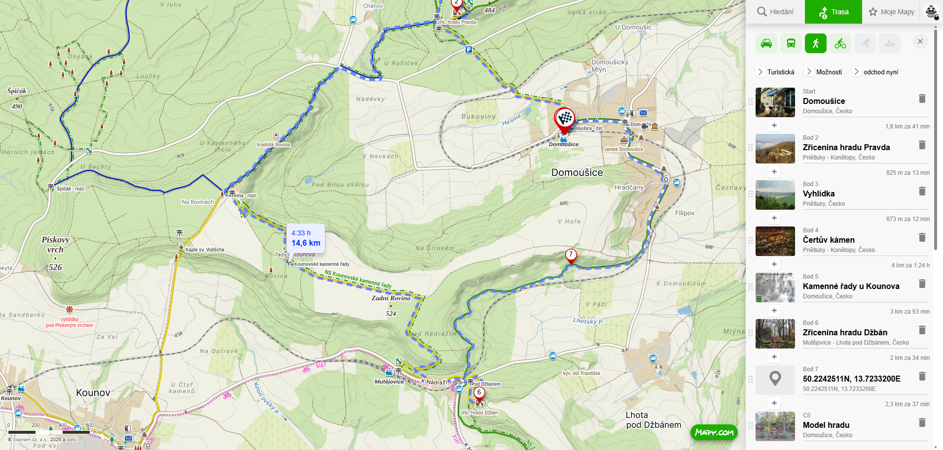 Mapa 15 km